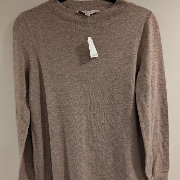 NWT Loft Mushroom Brown Taupe Mock Neck Sweater - Picture 2 of 2